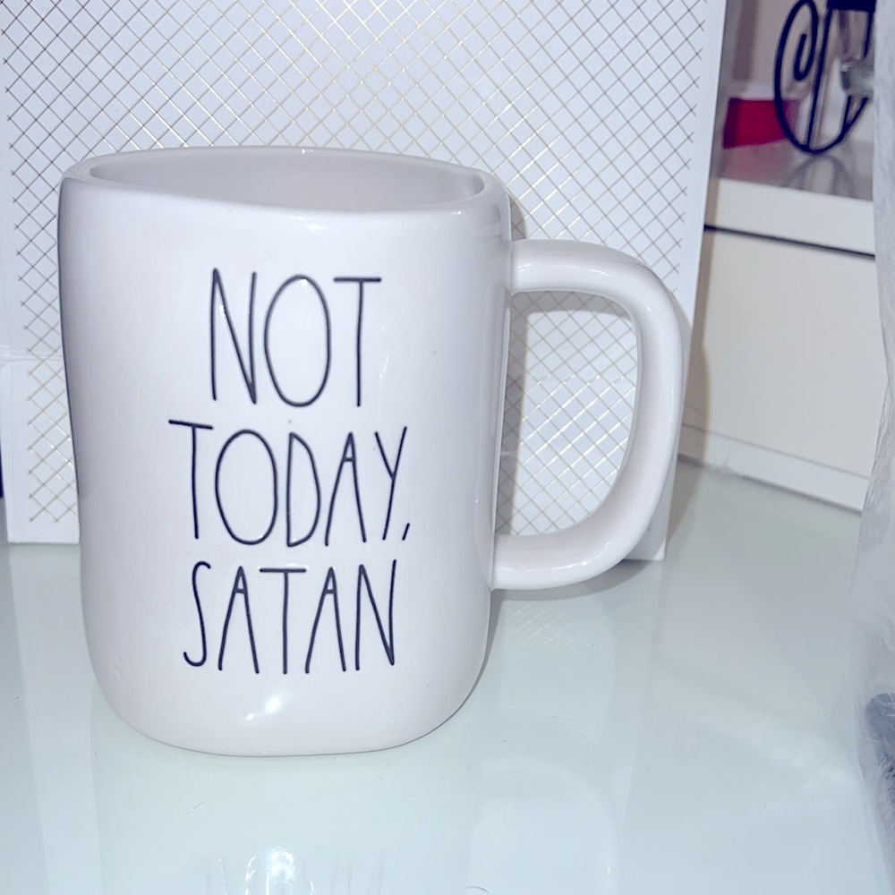 Rae Dunn NOT TODAY SATAN MUG